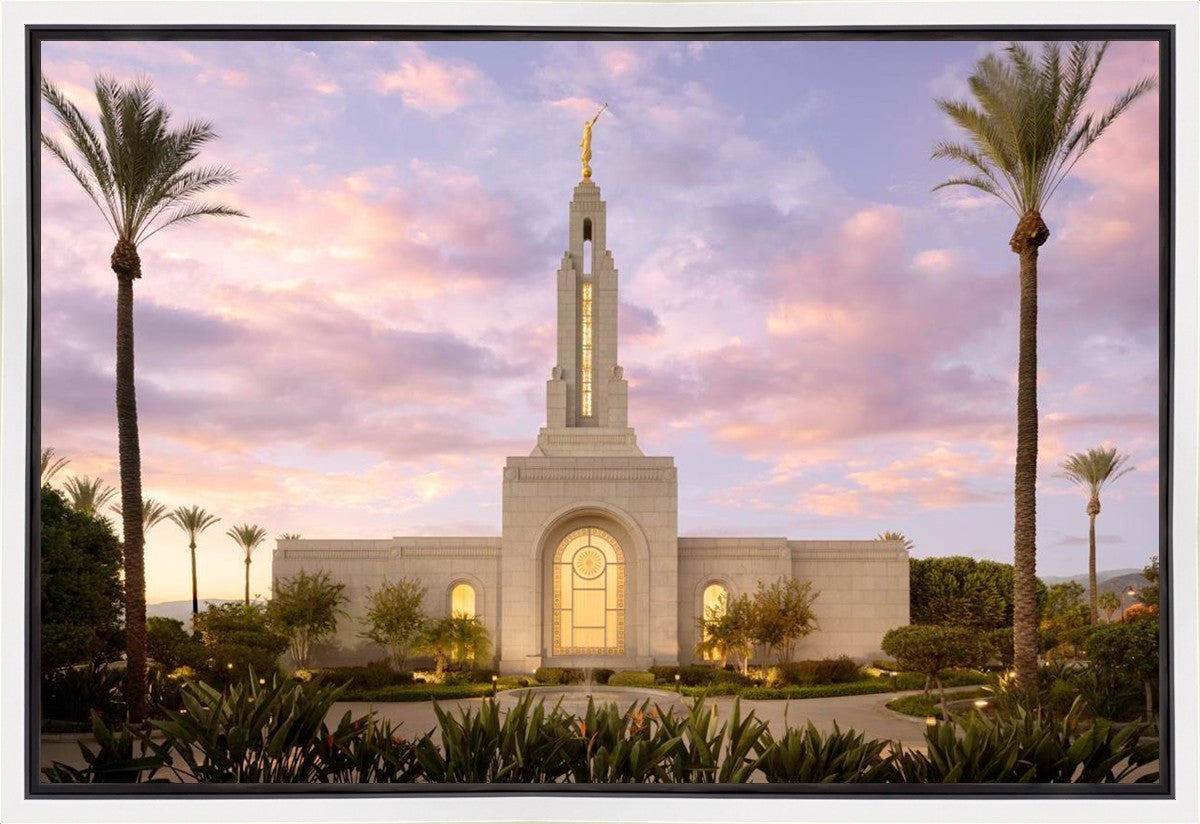 Redlands Temple Fountain Sunset Gallery Wrap