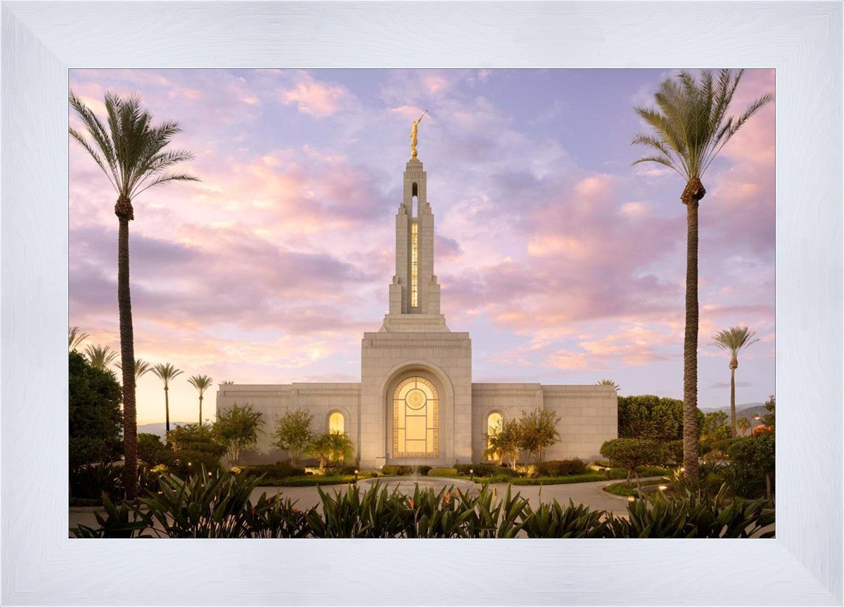 Redlands Temple Fountain Sunset