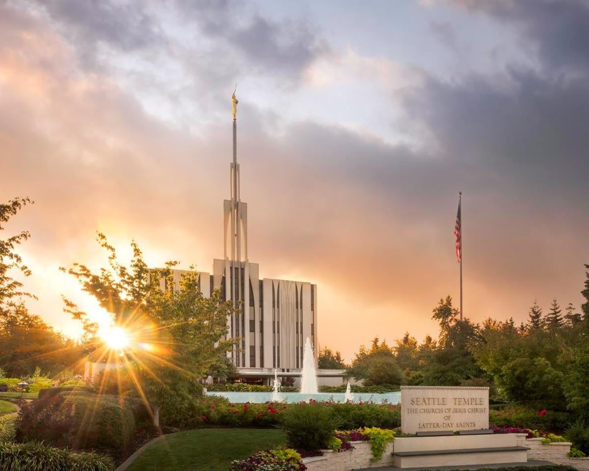 Seattle Temple Morning Breaks Gallery Wrap