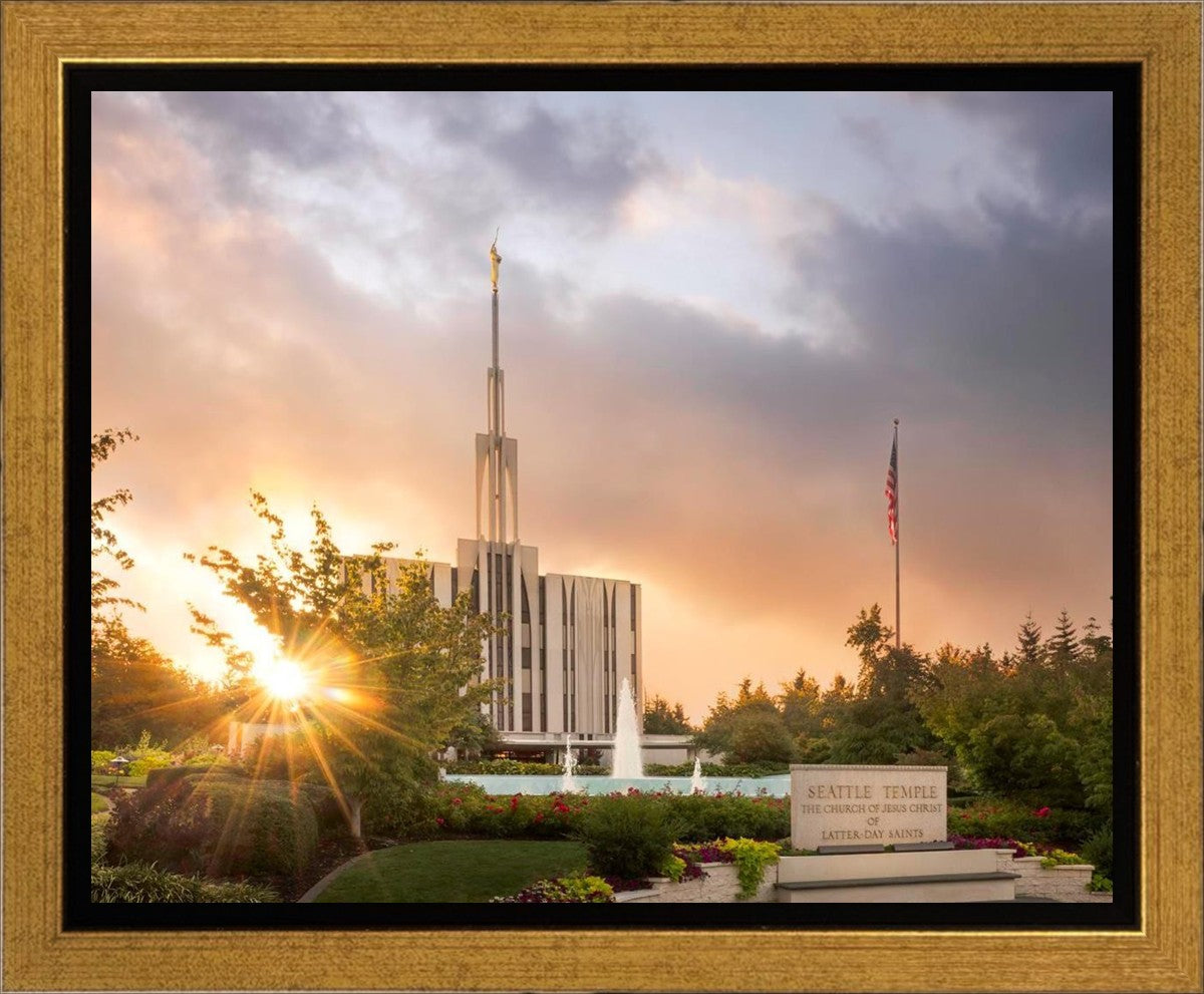 Seattle Temple Morning Breaks Gallery Wrap