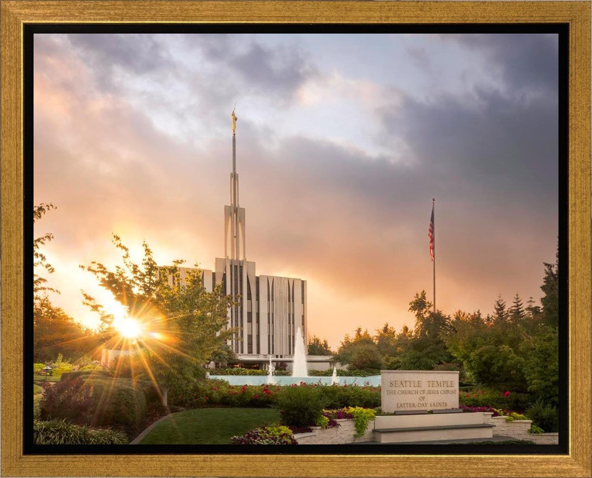 Seattle Temple Morning Breaks Gallery Wrap