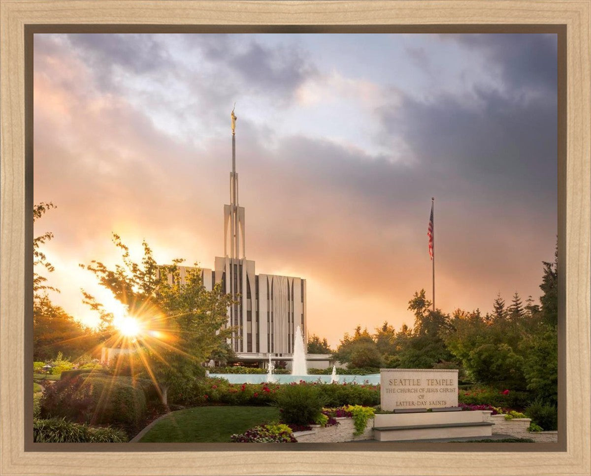 Seattle Temple Morning Breaks Gallery Wrap