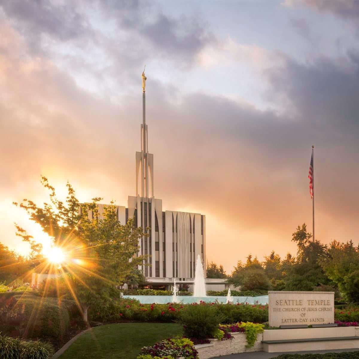 Seattle Temple Morning Breaks Gallery Wrap