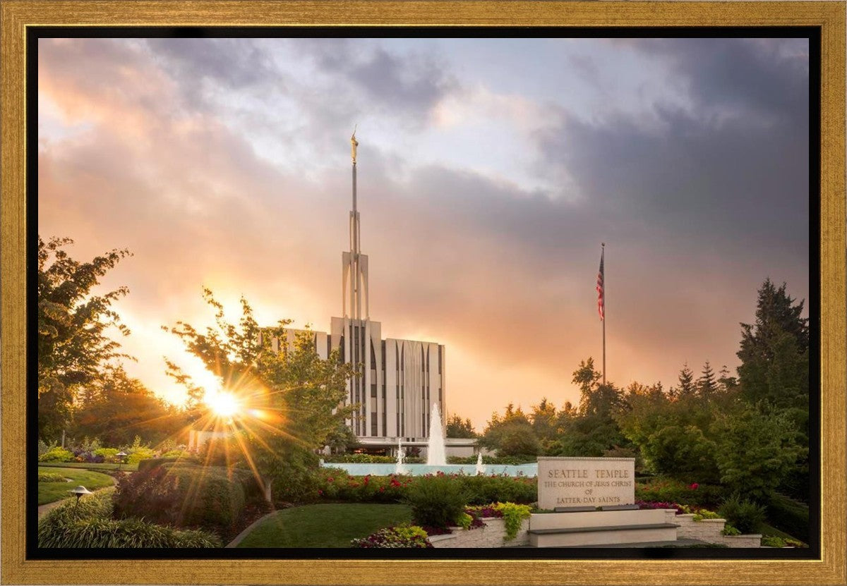 Seattle Temple Morning Breaks Gallery Wrap