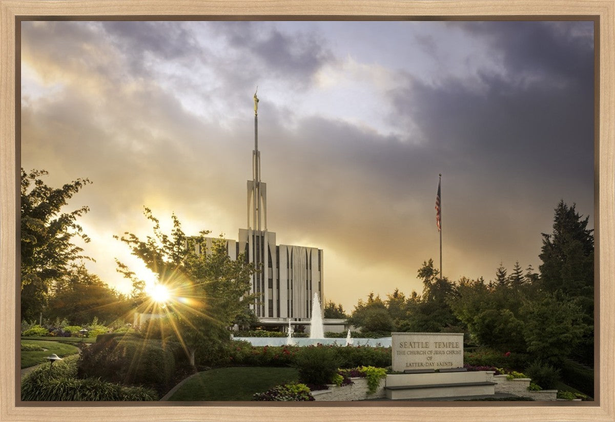 Seattle Temple Morning Breaks Gallery Wrap