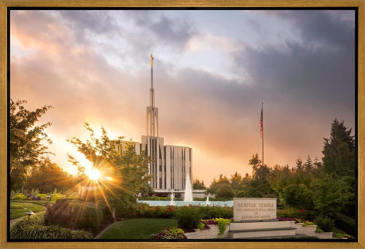Seattle Temple Morning Breaks Gallery Wrap