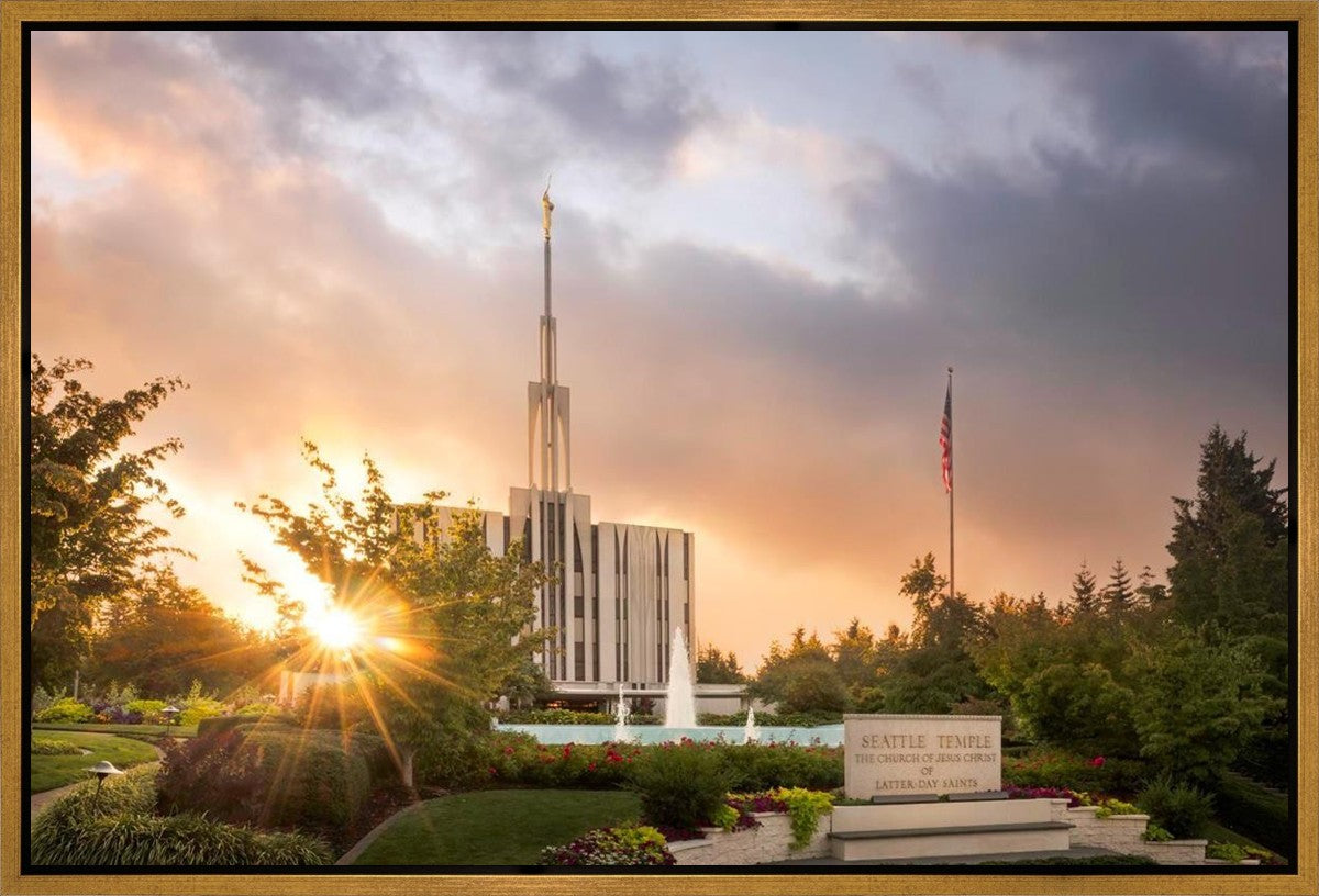 Seattle Temple Morning Breaks Gallery Wrap
