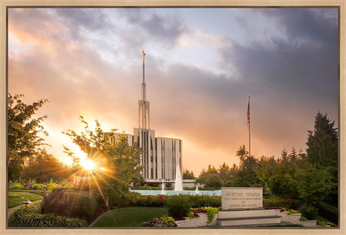 Seattle Temple Morning Breaks Gallery Wrap