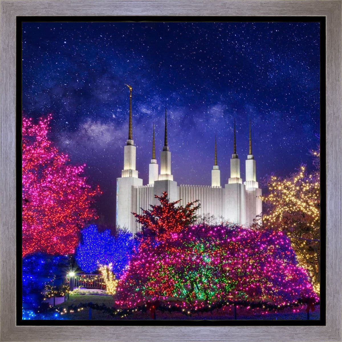 Washington DC Temple Christmas Lights Gallery Wrap