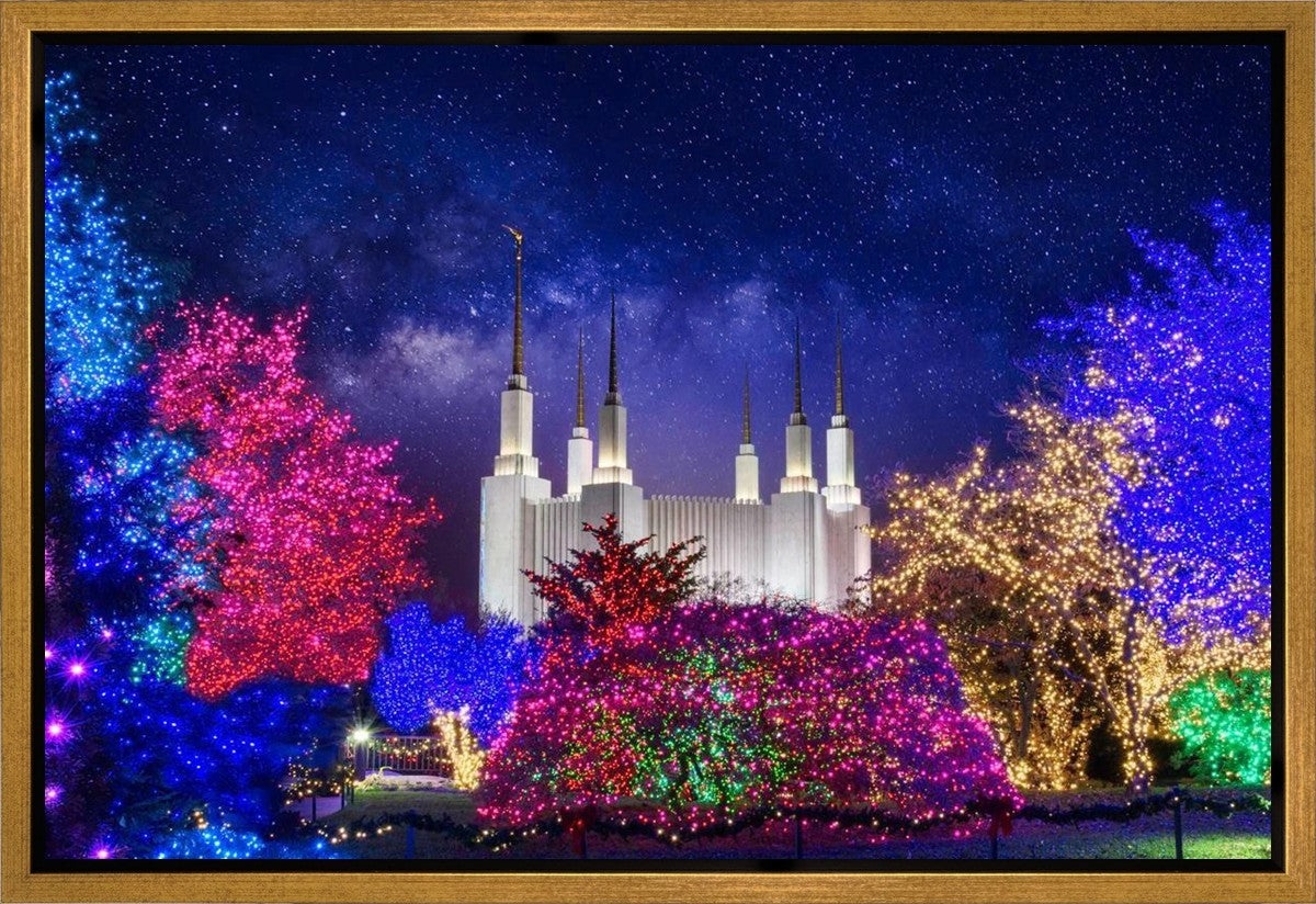 Washington DC Temple Christmas Lights Gallery Wrap
