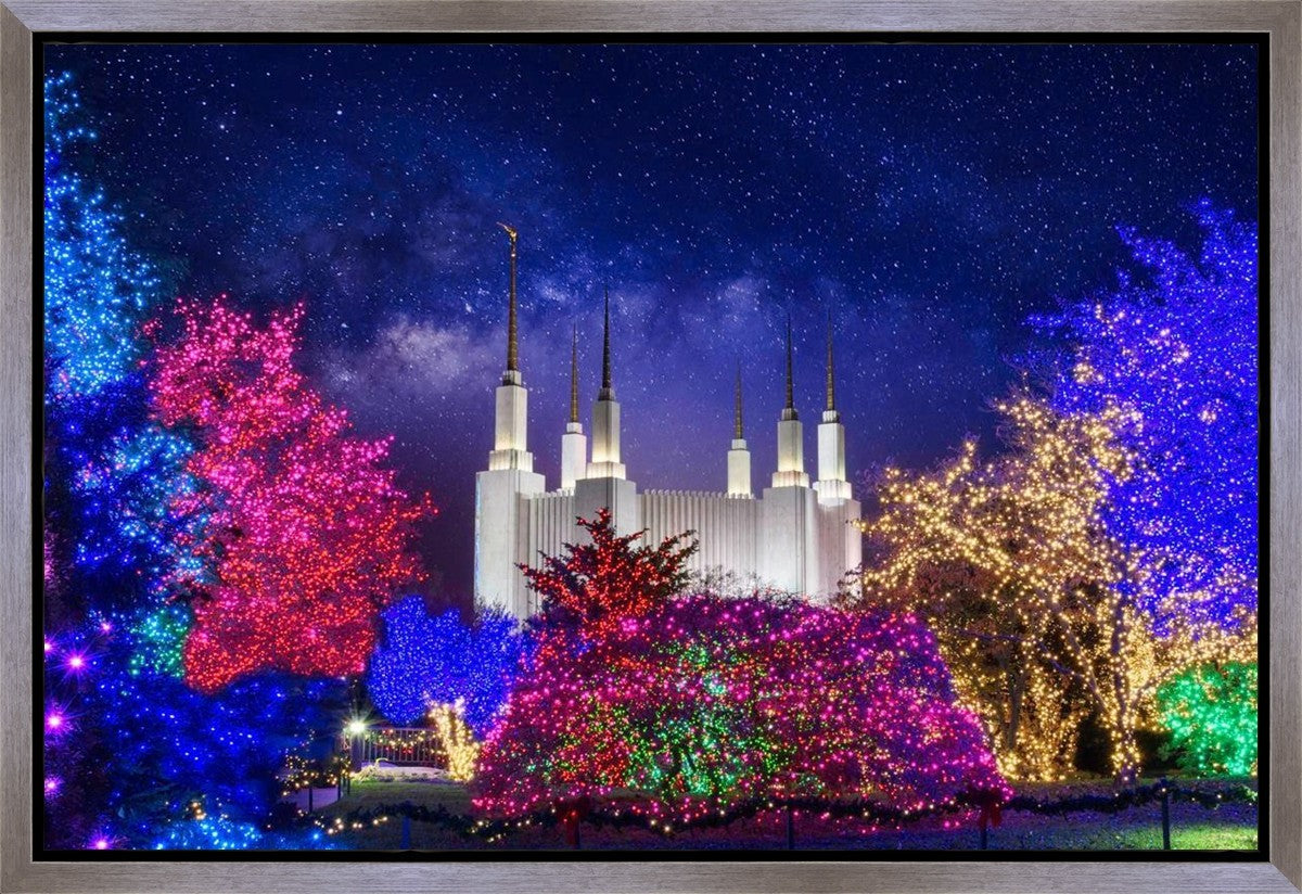 Washington DC Temple Christmas Lights Gallery Wrap