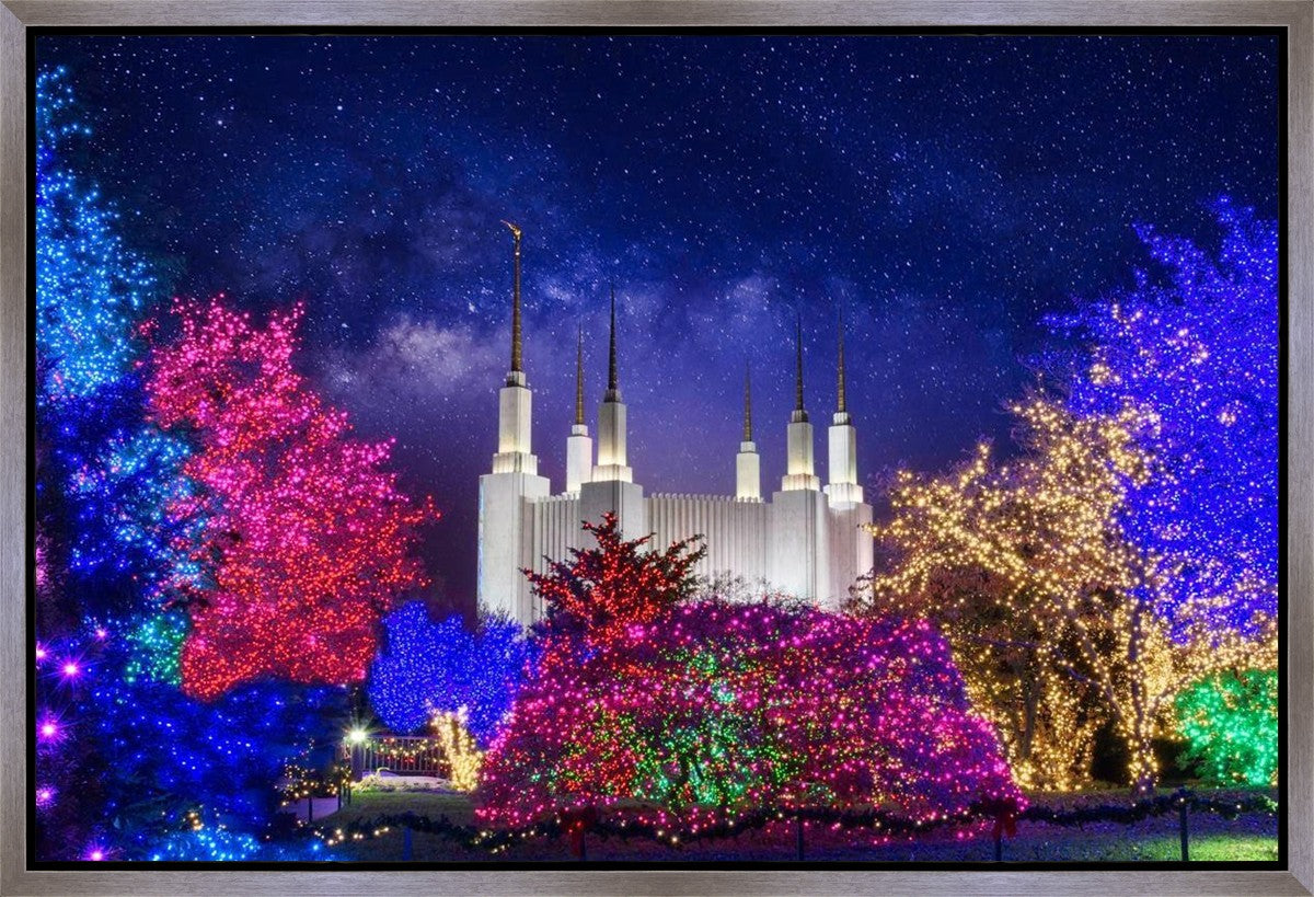 Washington DC Temple Christmas Lights Gallery Wrap