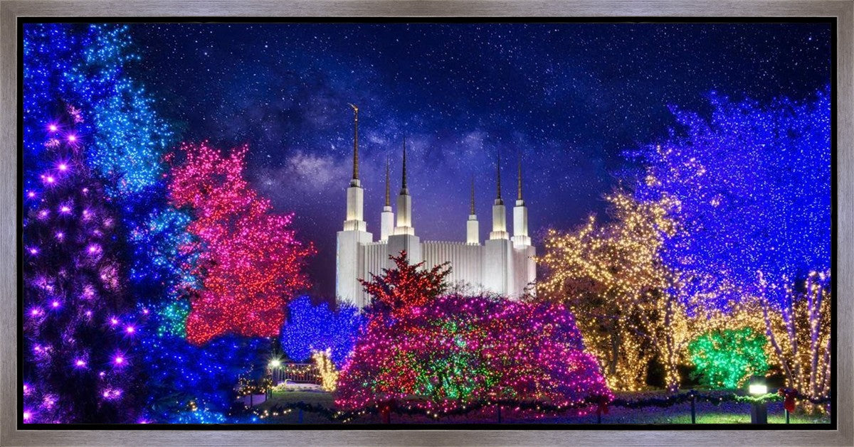Washington DC Temple Christmas Lights Gallery Wrap