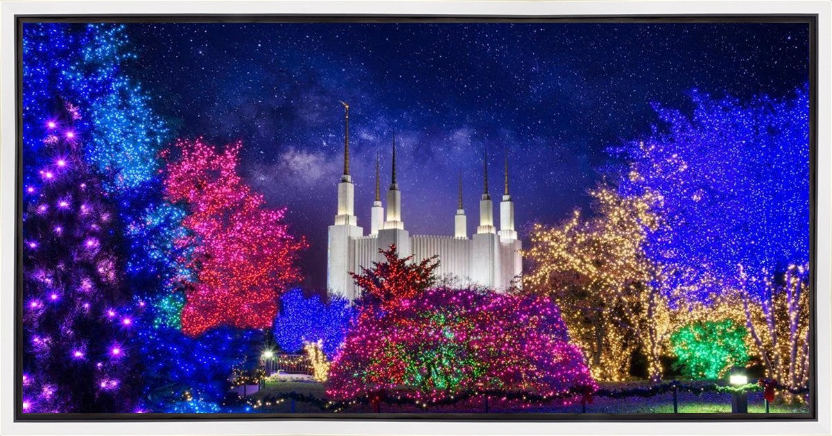 Washington DC Temple Christmas Lights Gallery Wrap