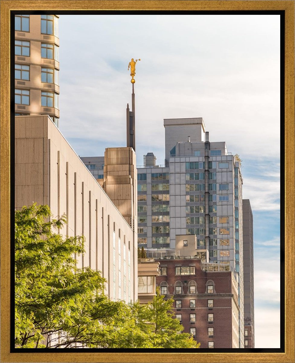 Manhattan Golden Vertical Gallery Wrap