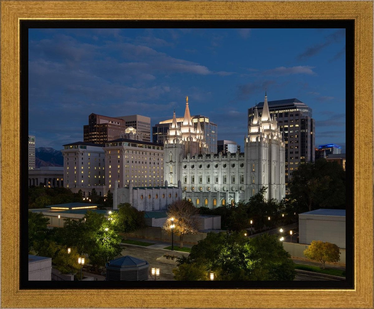 Salt Lake Temple Late Sunset Gallery Wrap
