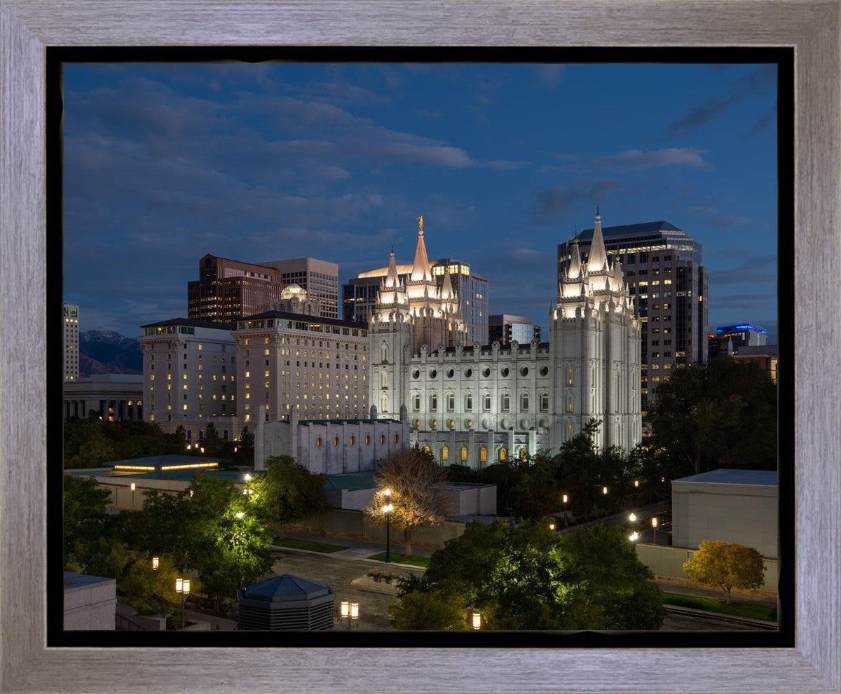 Salt Lake Temple Late Sunset Gallery Wrap