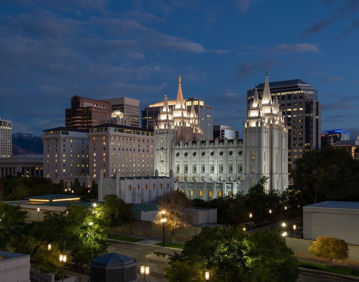 Salt Lake Temple Late Sunset Gallery Wrap