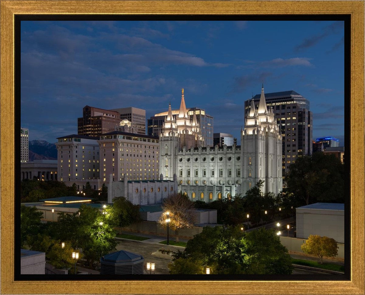 Salt Lake Temple Late Sunset Gallery Wrap