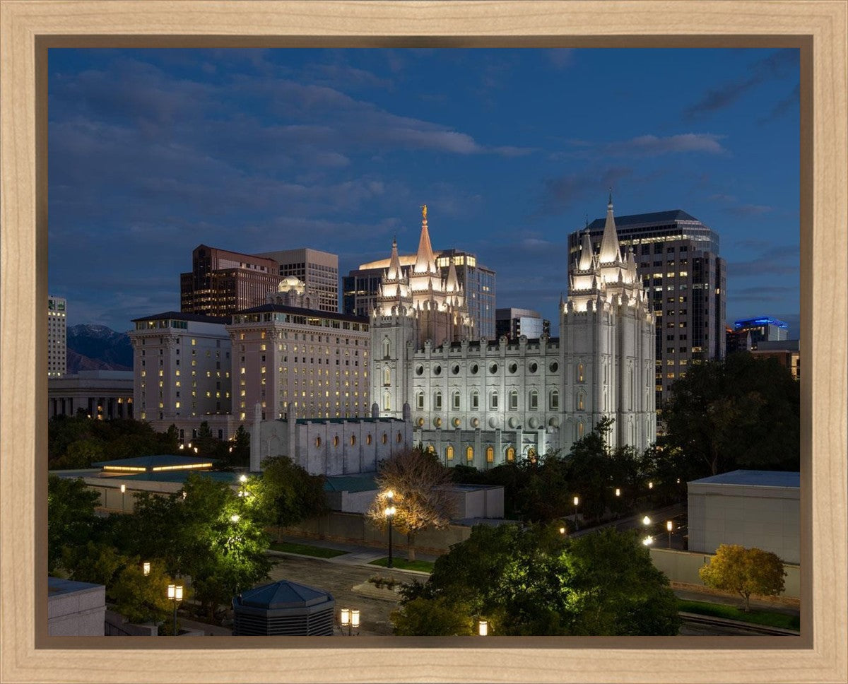 Salt Lake Temple Late Sunset Gallery Wrap