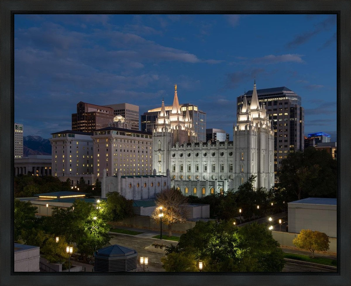Salt Lake Temple Late Sunset Gallery Wrap