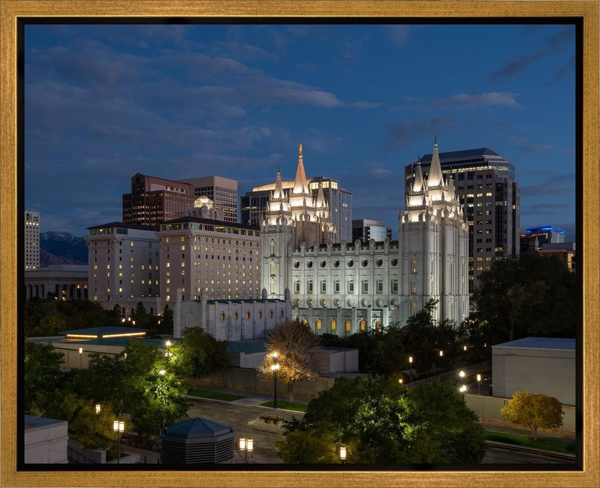 Salt Lake Temple Late Sunset Gallery Wrap
