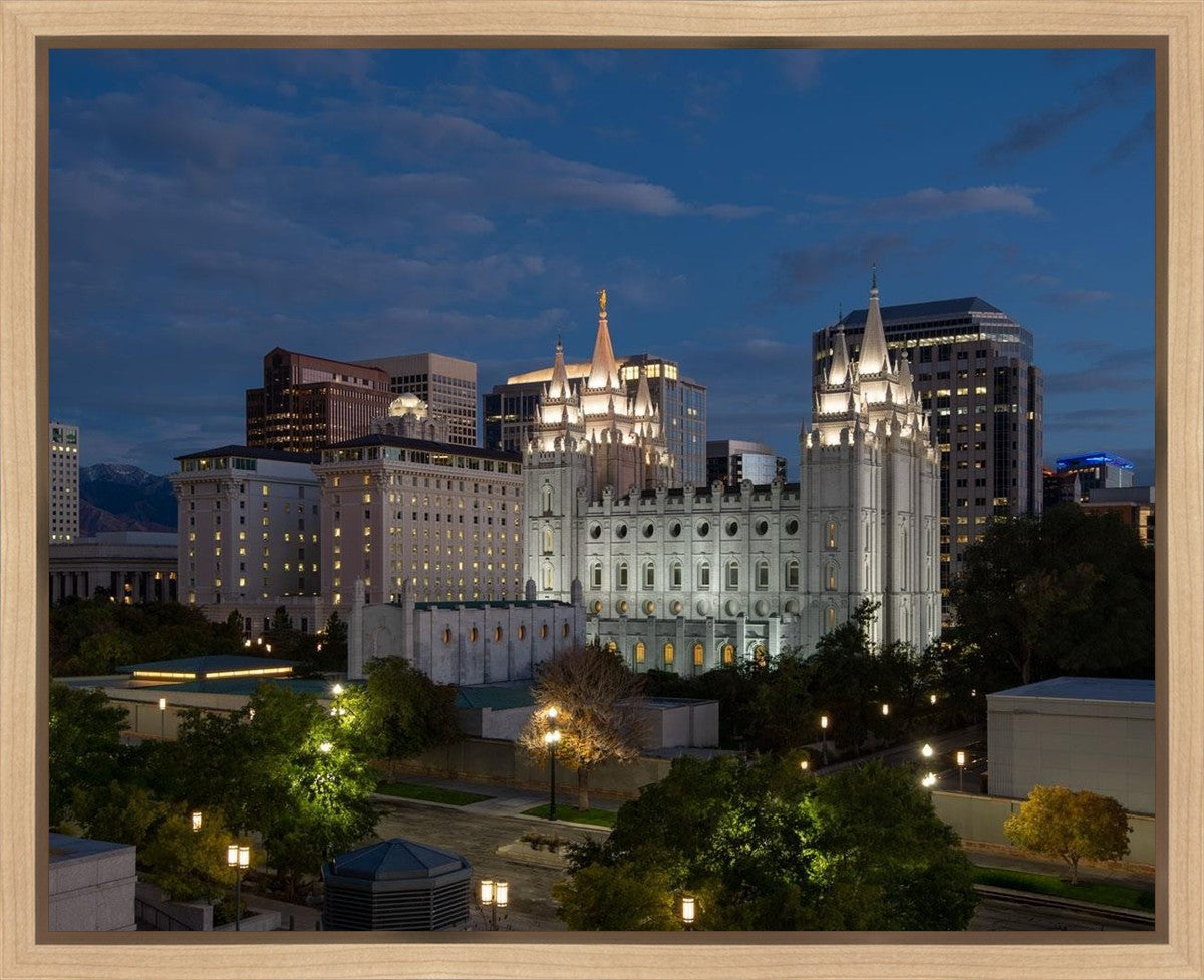 Salt Lake Temple Late Sunset Gallery Wrap