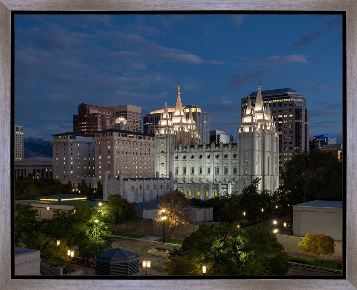 Salt Lake Temple Late Sunset Gallery Wrap