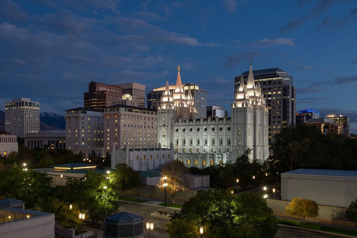Salt Lake Temple Late Sunset Gallery Wrap