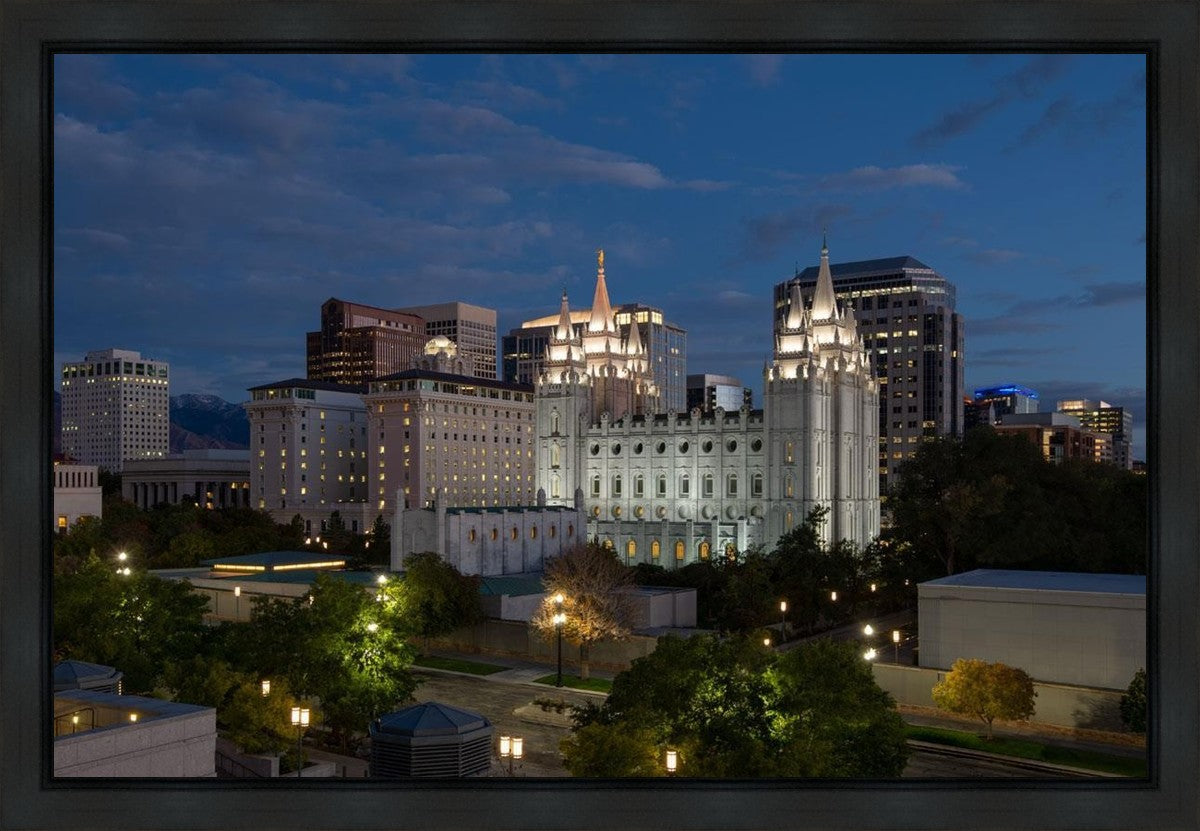 Salt Lake Temple Late Sunset Gallery Wrap