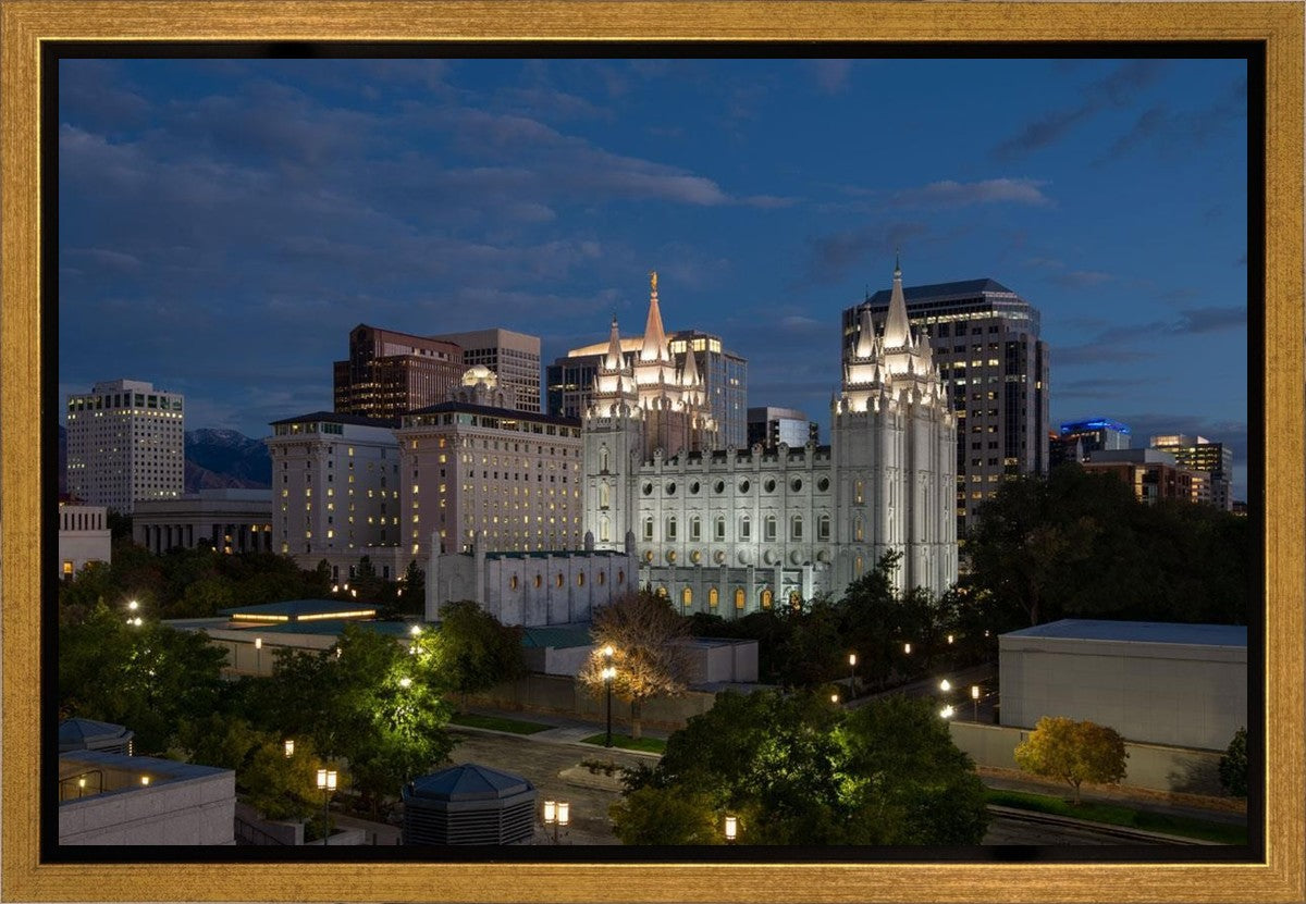 Salt Lake Temple Late Sunset Gallery Wrap