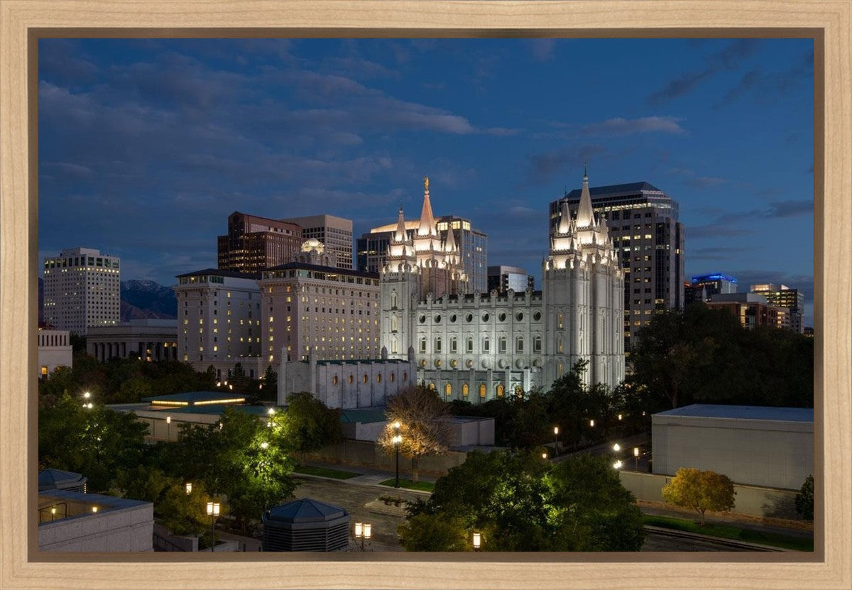 Salt Lake Temple Late Sunset Gallery Wrap