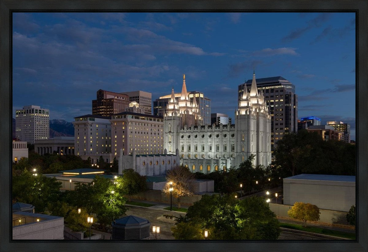 Salt Lake Temple Late Sunset Gallery Wrap