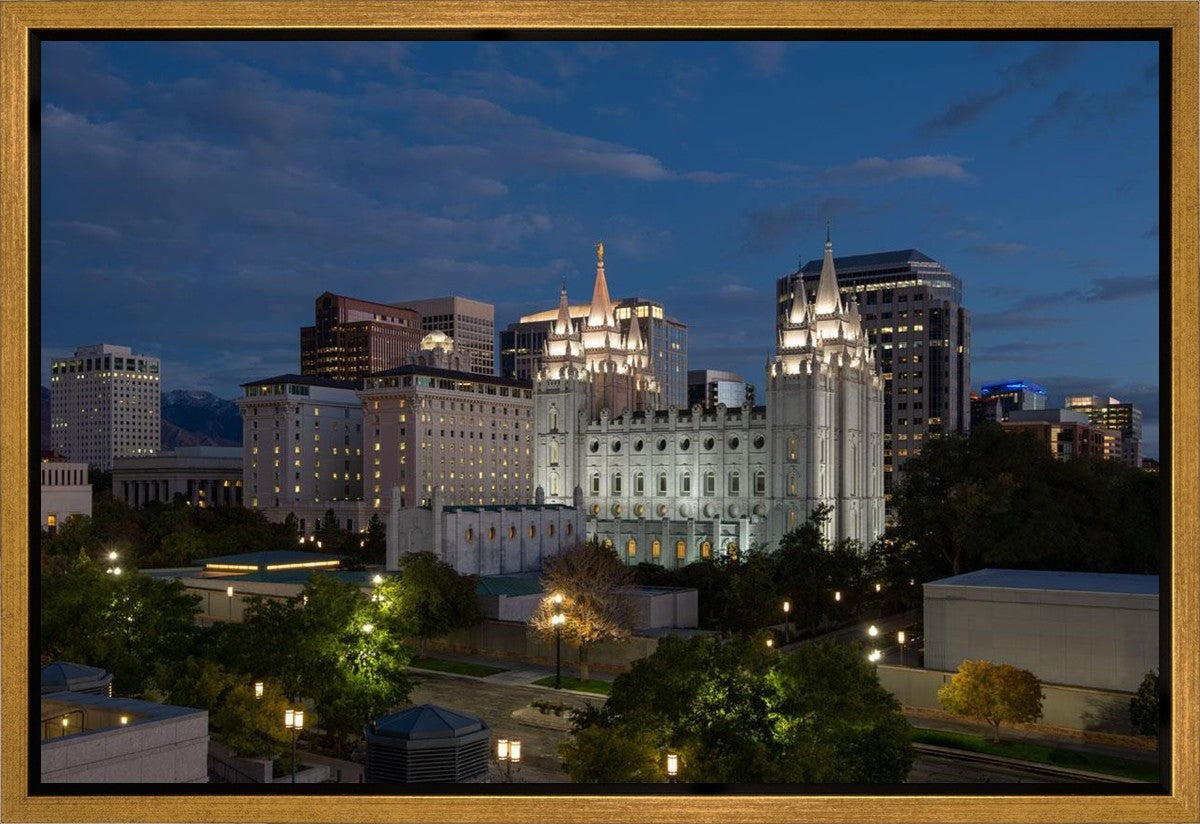 Salt Lake Temple Late Sunset Gallery Wrap