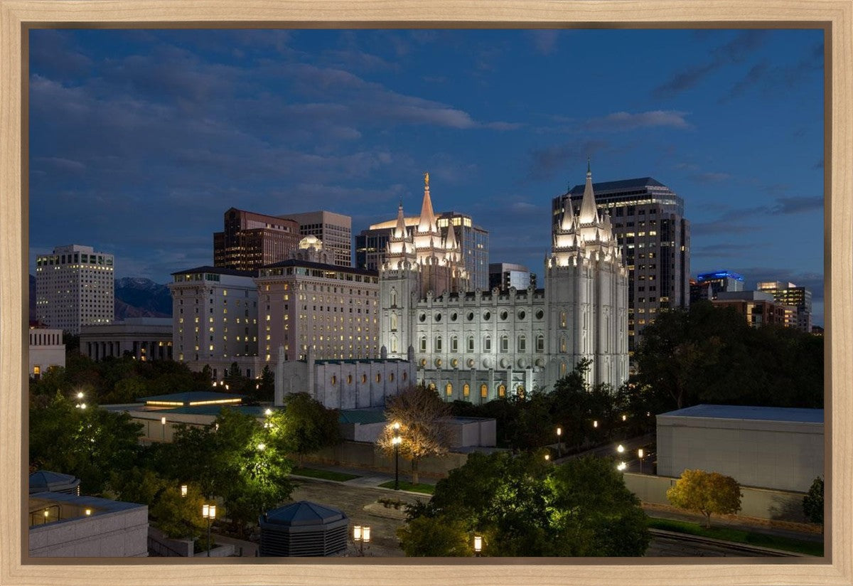 Salt Lake Temple Late Sunset Gallery Wrap
