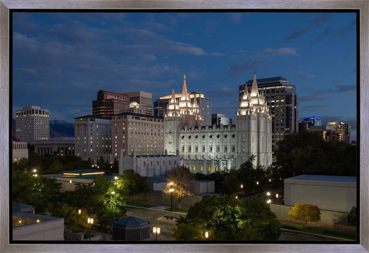 Salt Lake Temple Late Sunset Gallery Wrap