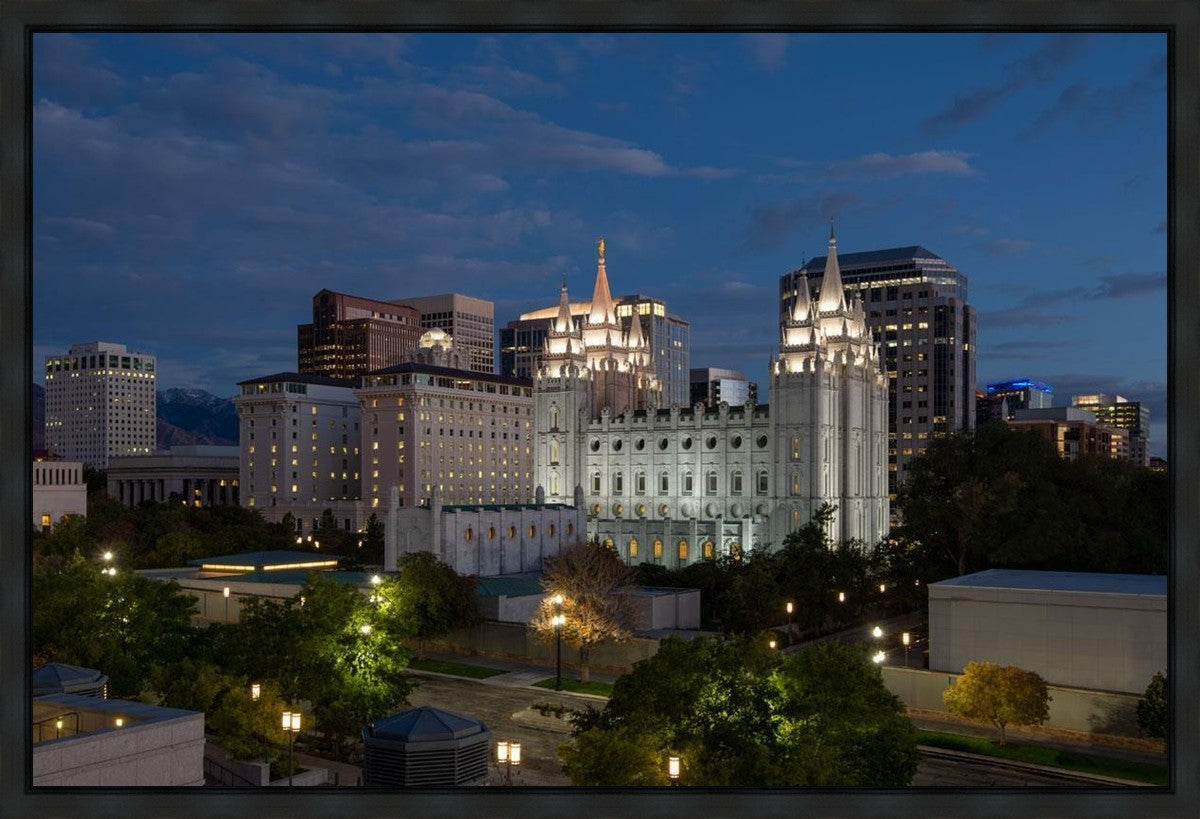 Salt Lake Temple Late Sunset Gallery Wrap