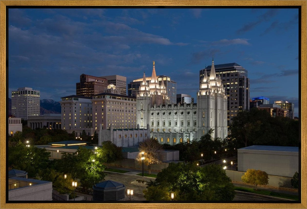 Salt Lake Temple Late Sunset Gallery Wrap