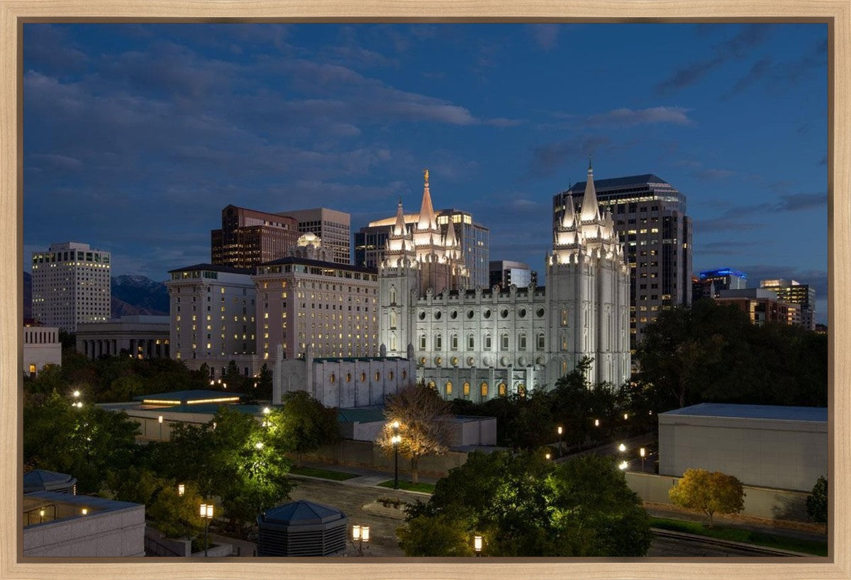 Salt Lake Temple Late Sunset Gallery Wrap