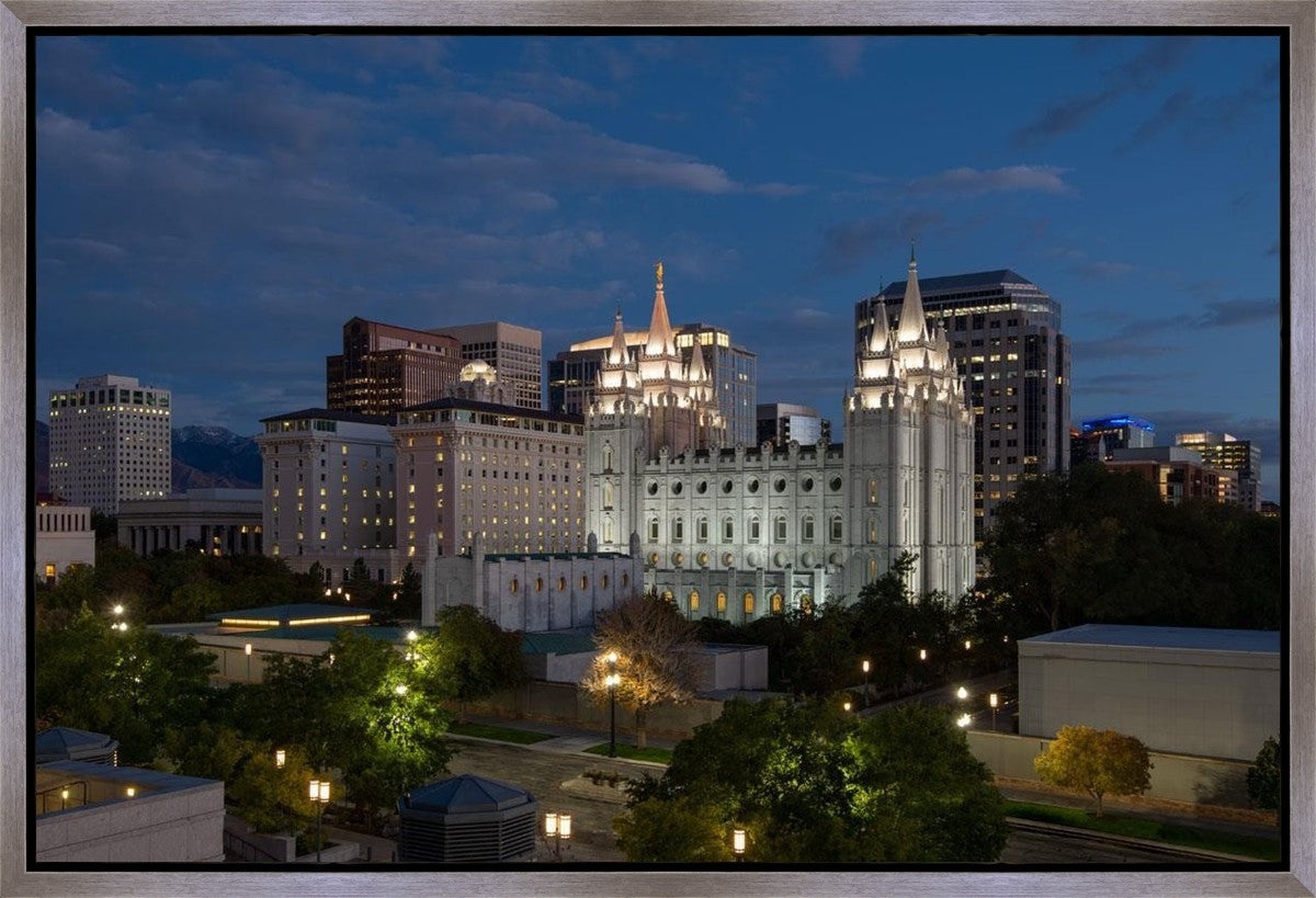 Salt Lake Temple Late Sunset Gallery Wrap