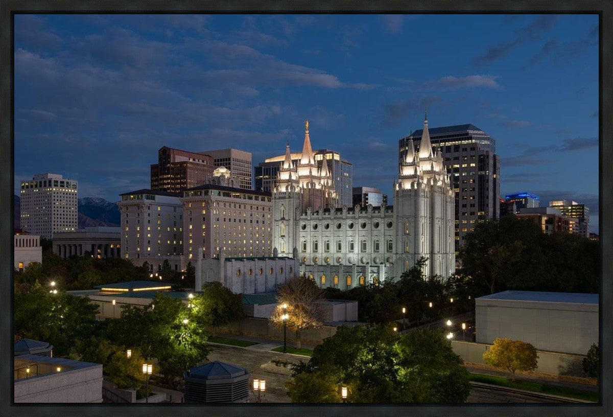 Salt Lake Temple Late Sunset Gallery Wrap