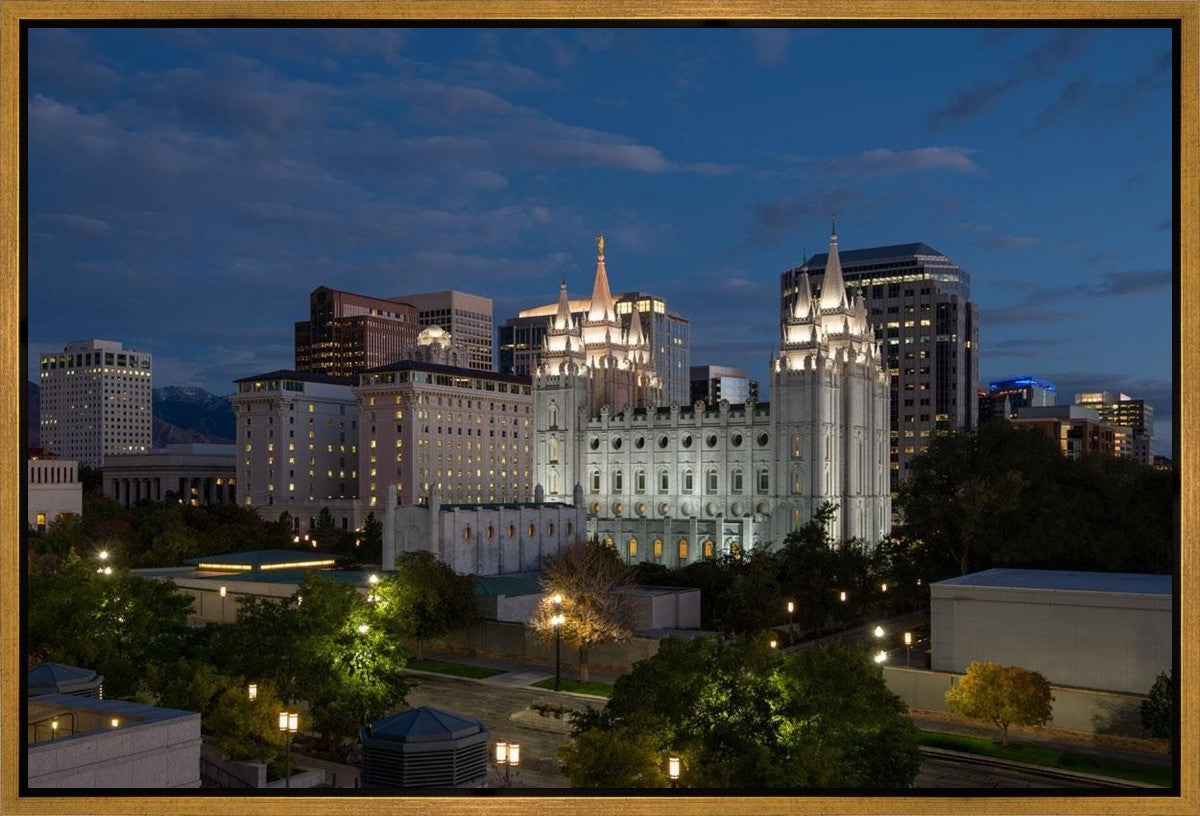 Salt Lake Temple Late Sunset Gallery Wrap