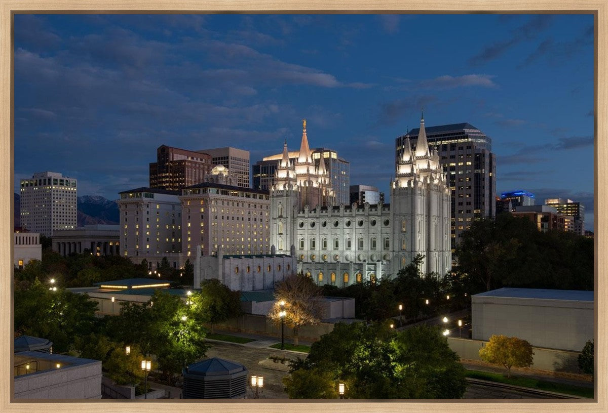 Salt Lake Temple Late Sunset Gallery Wrap