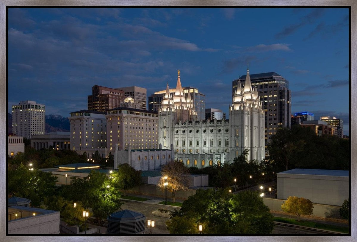 Salt Lake Temple Late Sunset Gallery Wrap