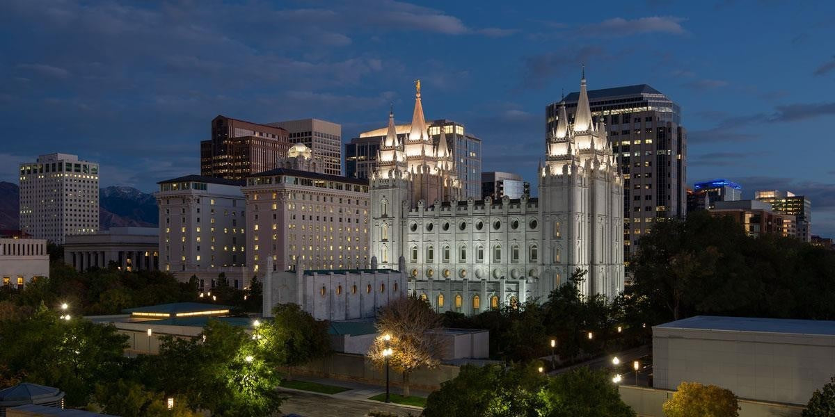 Salt Lake Temple Late Sunset Gallery Wrap