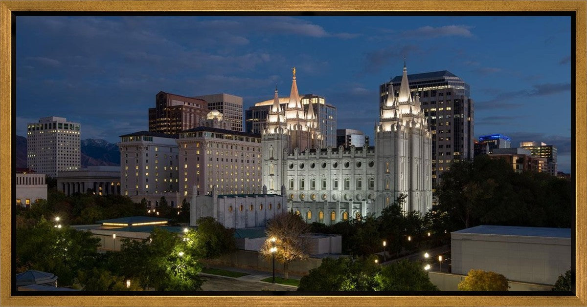 Salt Lake Temple Late Sunset Gallery Wrap