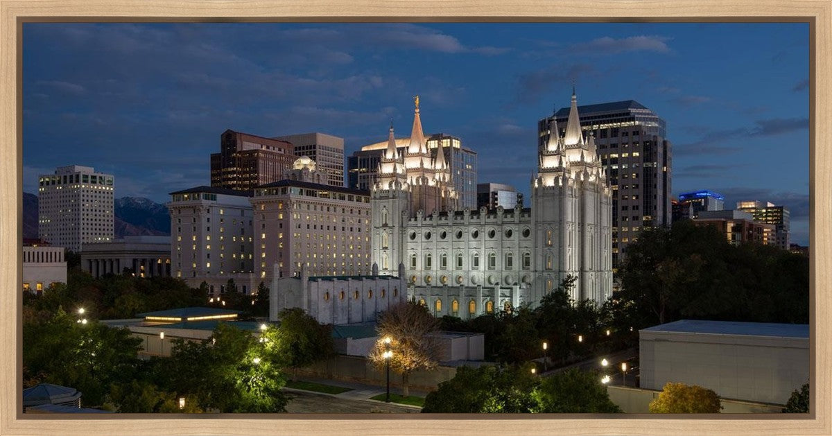 Salt Lake Temple Late Sunset Gallery Wrap