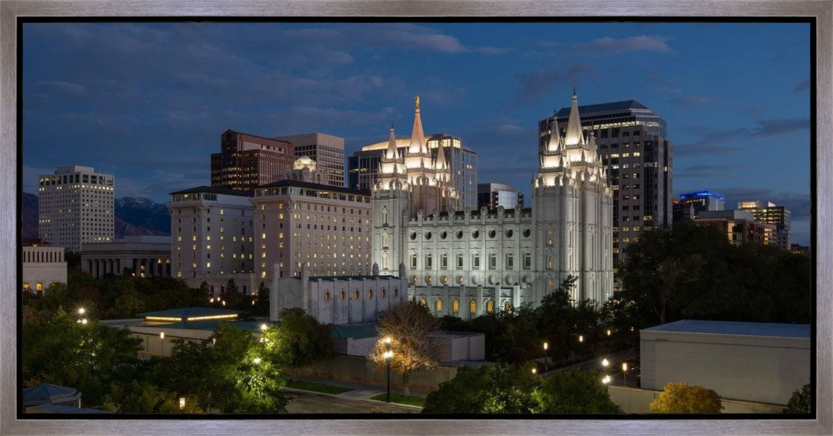 Salt Lake Temple Late Sunset Gallery Wrap
