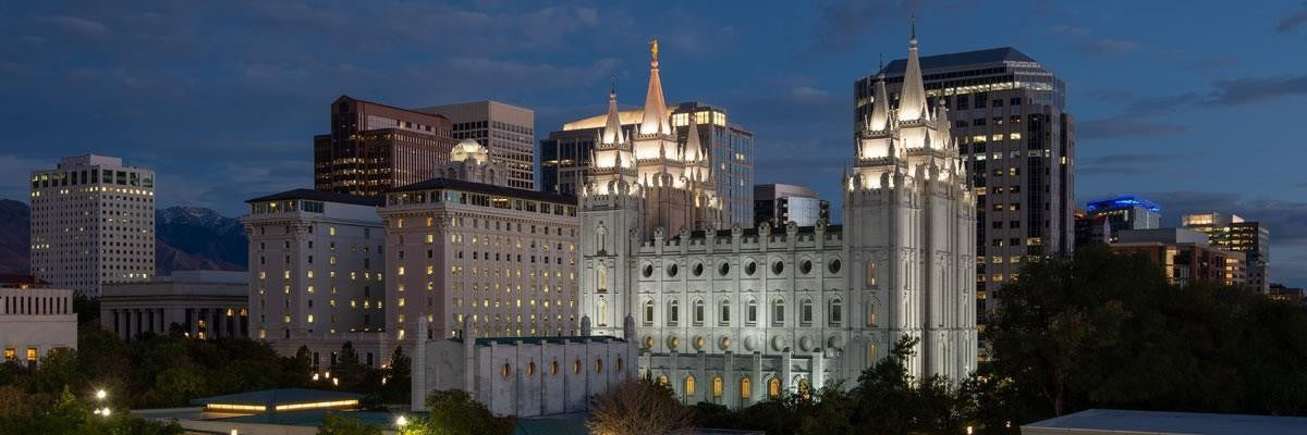 Salt Lake Temple Late Sunset Gallery Wrap