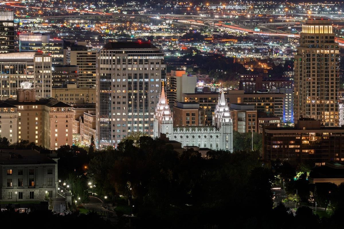 Salt Lake Temple City View Gallery Wrap